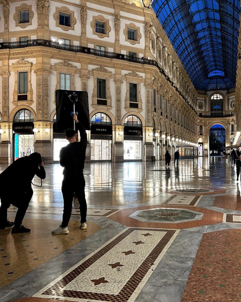 イタリアにてファッション撮影